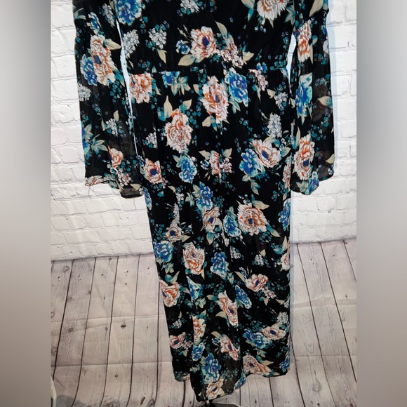 As U Wish Multicolor long long sleeve flower dress size L - Picture 7 of 11